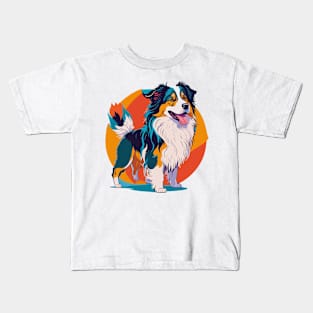 Australian Shepherd Portrait Kids T-Shirt